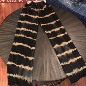 SHEIN size med high stretch black brown tye dye jeans
